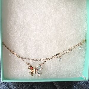Elegant Gold Butterfly Bracelet with Crystal Accents